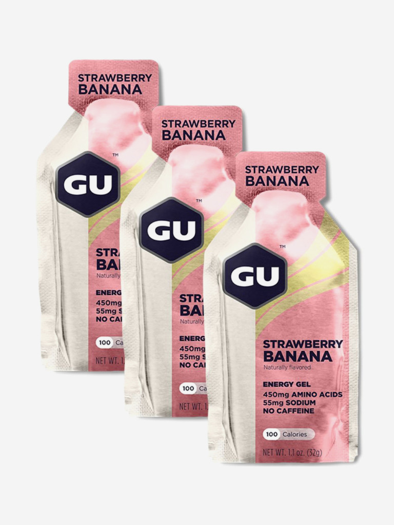 Энергетический гель GU (без кофеина) Клубника-Банан 3 x 32 г