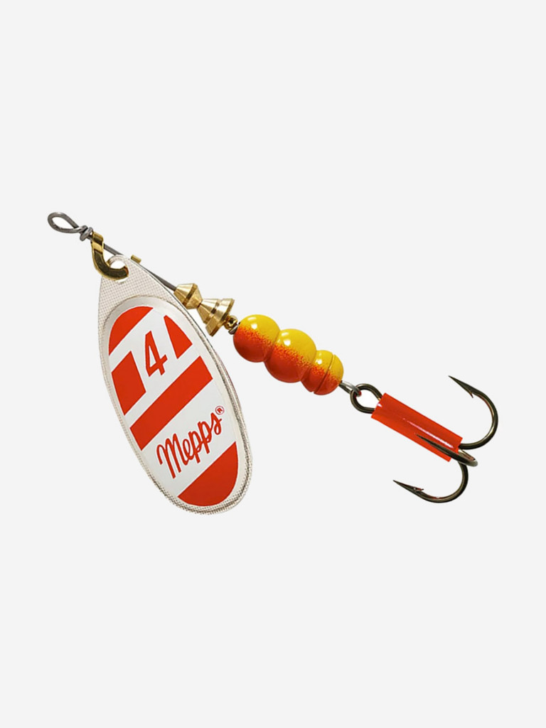 Блесна для рыбалки вертушка Mepps AGLIA White/Red, 4, SILVER, 1 штука
