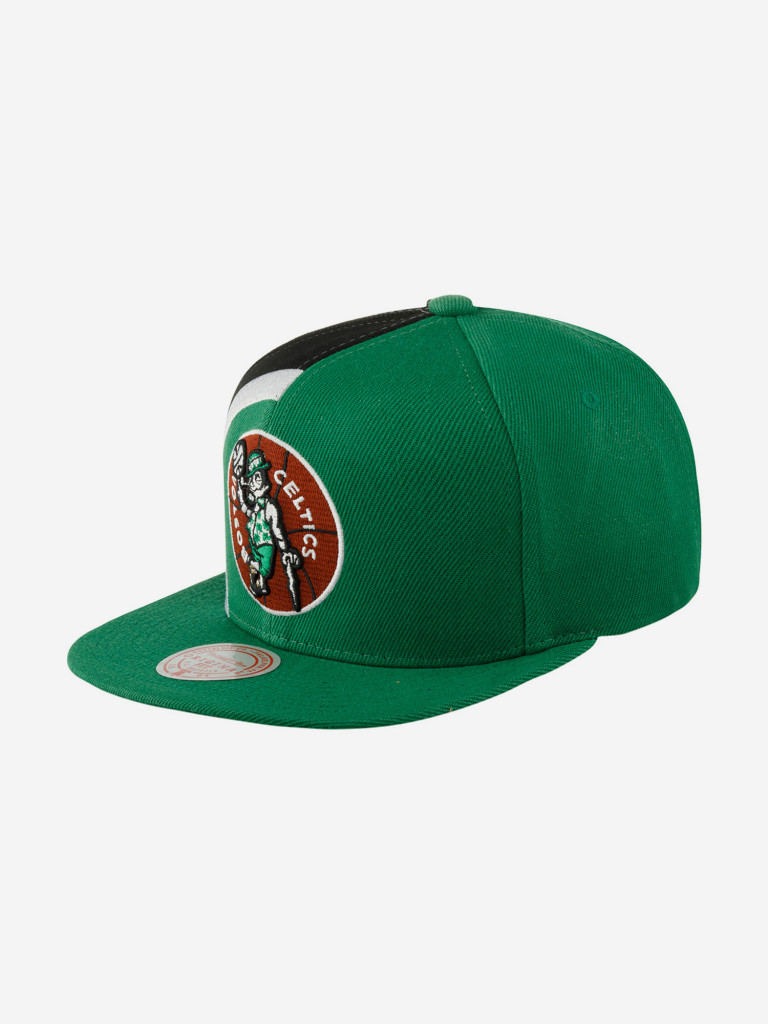 Бейсболка с прямым козырьком MITCHELL NESS HHSS2992-BCEYYPPPGREN Boston Celtics NBA (зеленый)