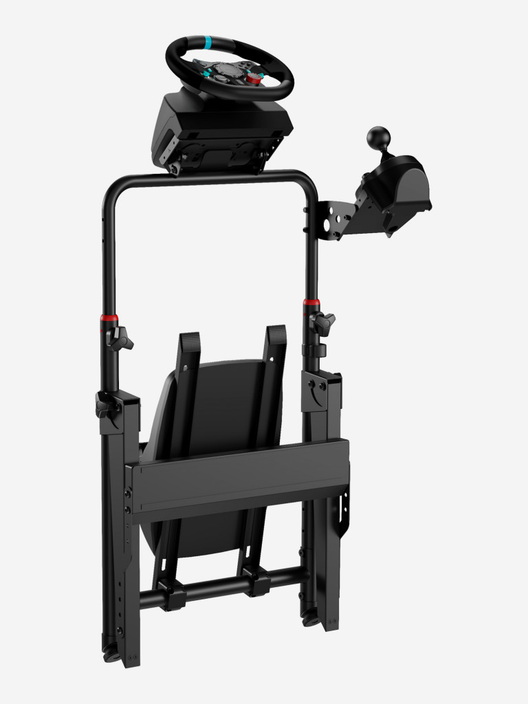 UNITEKI COCKPIT235GL GAMING LINE Складная напольная стойка для игрового руля с держателями для педалей и коробки передач, фиксатор кресла