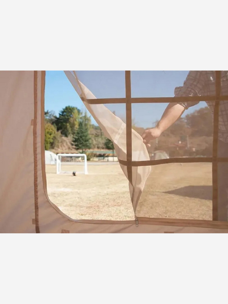 Надувная палатка Coody 9.0 Beige, 320×250×220 см, 2–3 человека, 2 входа, съёмный пол