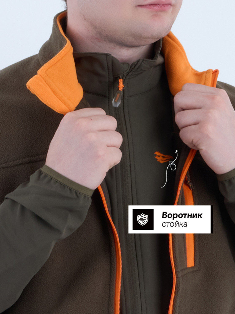 Флисовый жилет для охоты и рыбалки Кольт PRIDE, демисезонный, хаки