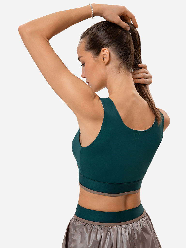 Топ женский RAQUETA SPORT Zip, 23 Deep Green