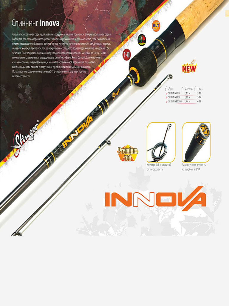 Спиннинг для рыбалки Stinger Innova 802ML 5-21 гр