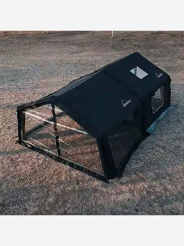 Надувная палатка Coody 10.0 Pro Black, 6–8 человек, всесезонная, 19,44 м²