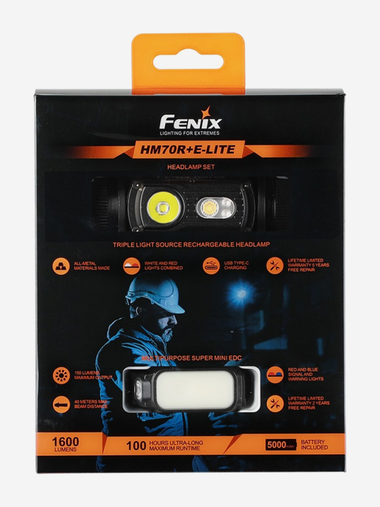 Фонарь налобный Fenix HM70R + E-LITE