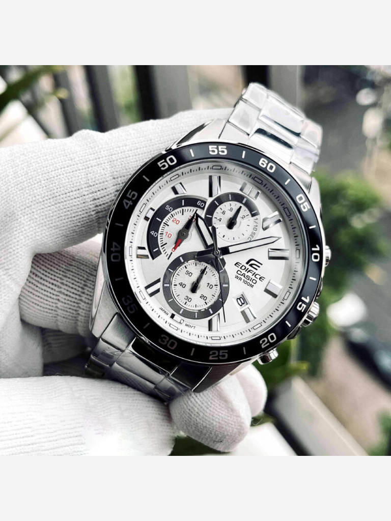 Японские наручные часы Casio Edifice EFV-550D-7A с хронографом белый ...