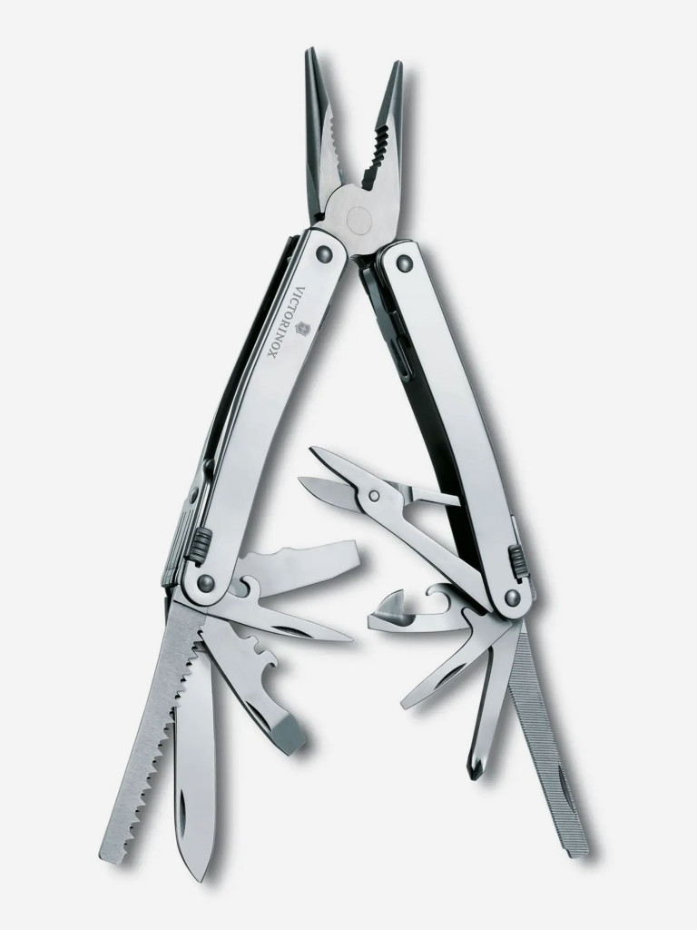 Мультиинструмент складной Victorinox SwissTool Spirit II, 105 мм, 26 функций, кожаный чехол