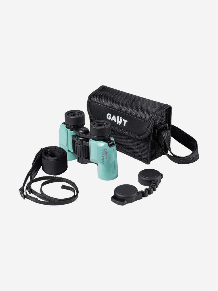 Бинокль GAUT Spica 10x24, Porro-призмы BAK4, цвет - бирюзовый, 377г
