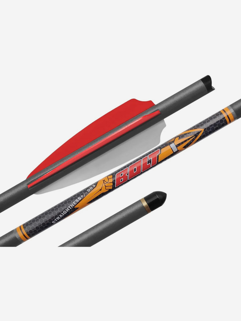 Стрела арбалетная карбоновая Centershot Bolt 22", оперение Q2i Fusion X-2 3", латунный инсерт
