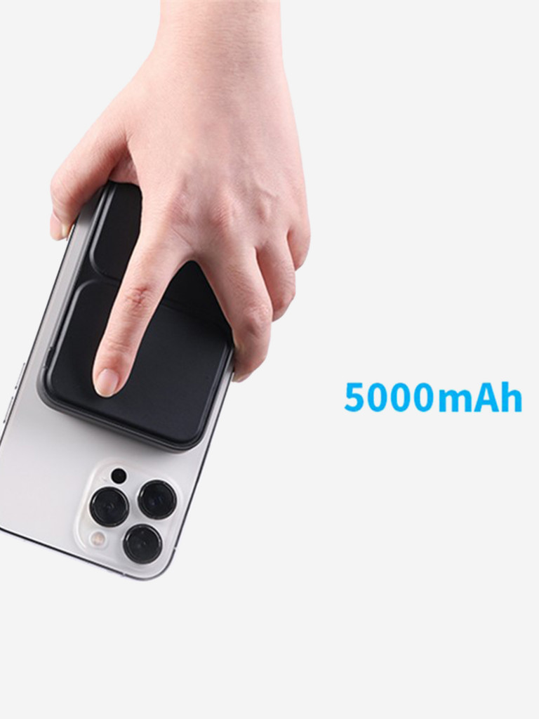 Внешний аккумулятор ROCK P83 Magnetic Holder Wireless Charging Power Bank черный