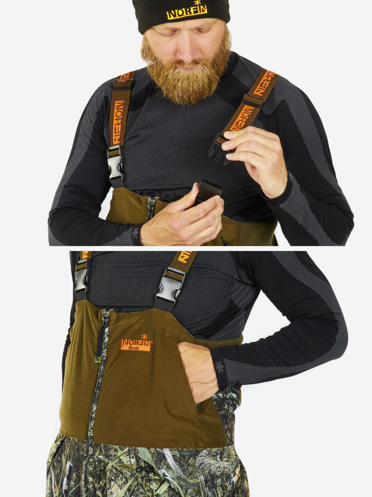Костюм зимний Norfin BOAR CAMO (куртка+полукомбинезон) для рыбалки и охоты