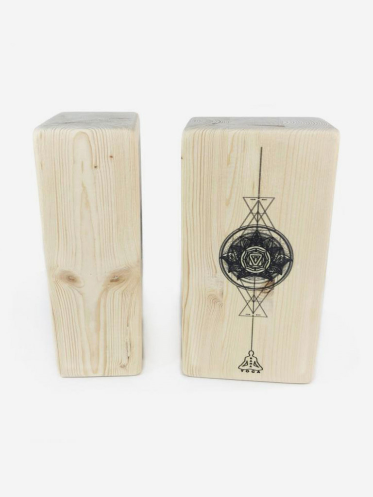 Кирпич для йоги RamaYoga Муладхара, бежевый, йога блок из дерева