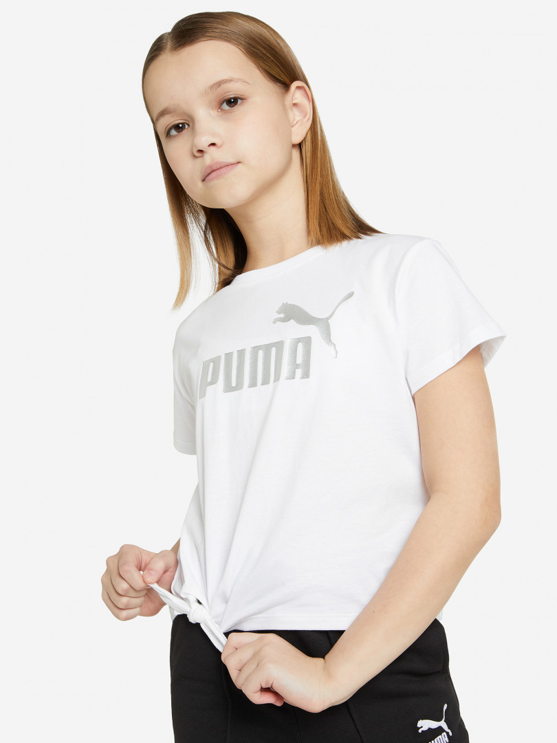 фото Футболка для девочек puma ess+ logo, белый