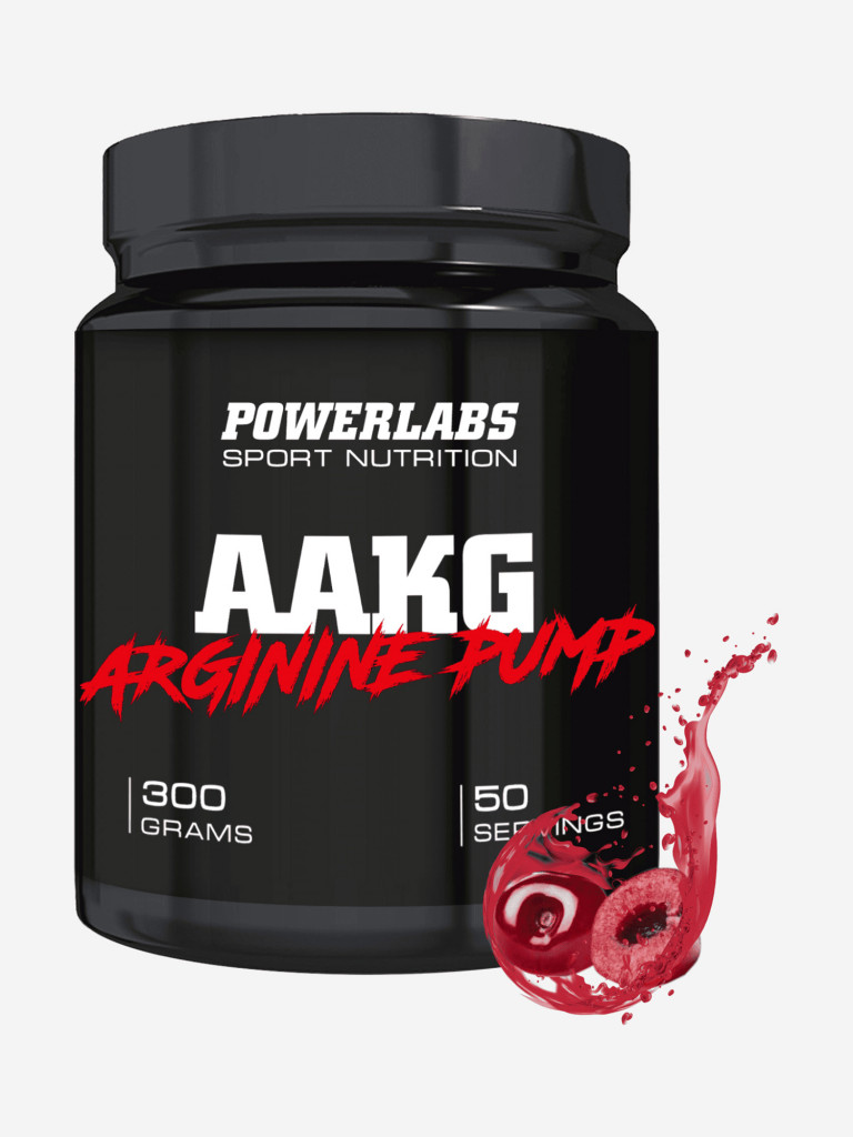 Аргинин AAKG, Powerlabs, 300 г, вишня