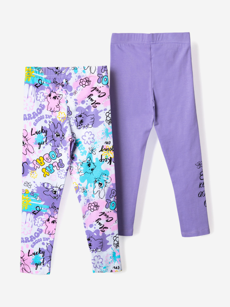 Легинсы для девочек, 2 пары в комплекте PlayToday