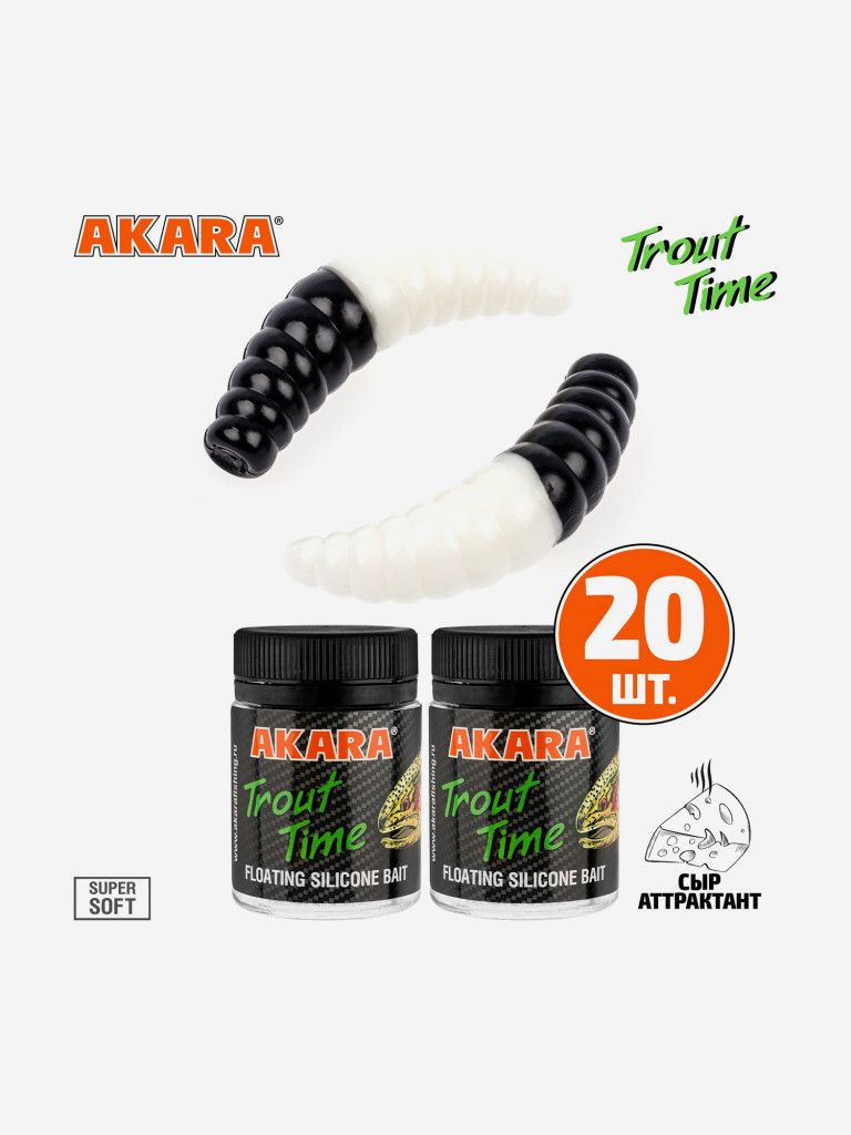 Силиконовая приманка Akara Trout Time MAGGOT 1,6 Cheese 456 (20 шт.)