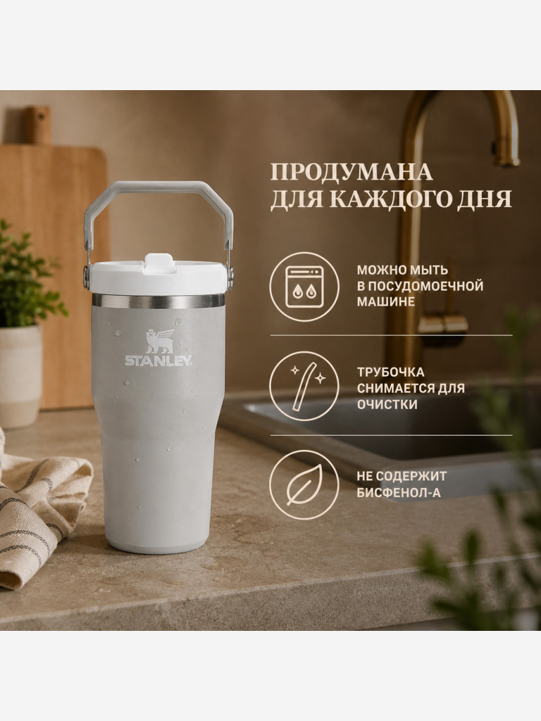 Термокружка STANLEY Iceflow2.0 0,59L (10-13318-0009) темно-серая, шт