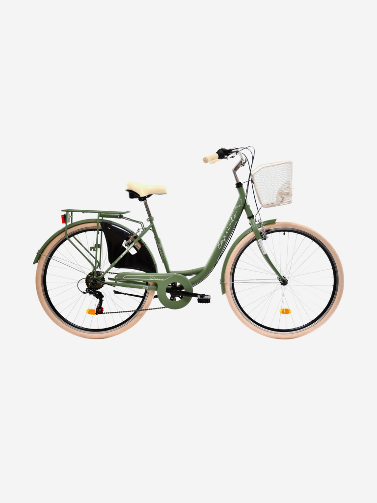 Велосипед CAPRIOLO CITY DIANA STEEL (1 X 6), рама сталь 18'', колёса 28'' (зелёно-оливковый (матовый))