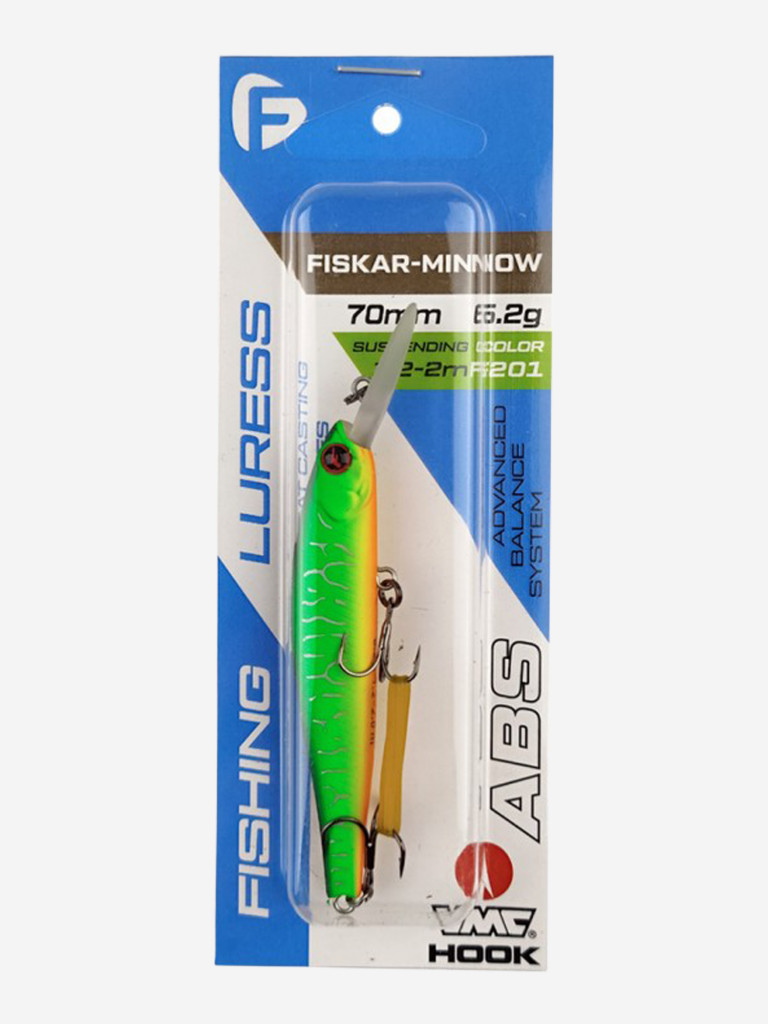 Воблер Fiskar Minnow 70DR-SP 70мм 6,2г 1,2-2,0м F201 Суспендр