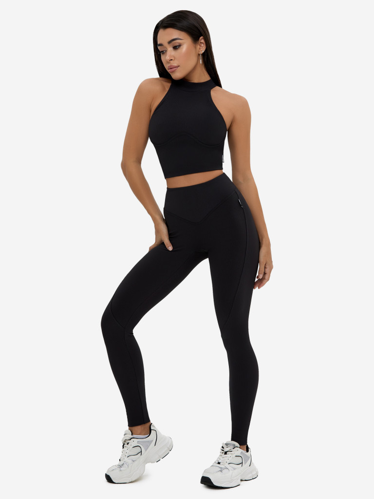 Лосины женские Bona Fide: Leggings "Ribbed Black"