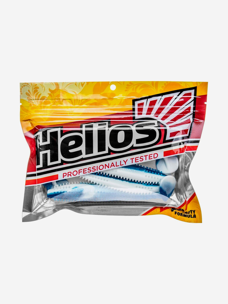 Мягкая приманка Helios Shaggy, 5,12'' / 13 см, Blue Sparkles & White, 5 шт (HS-18-026)