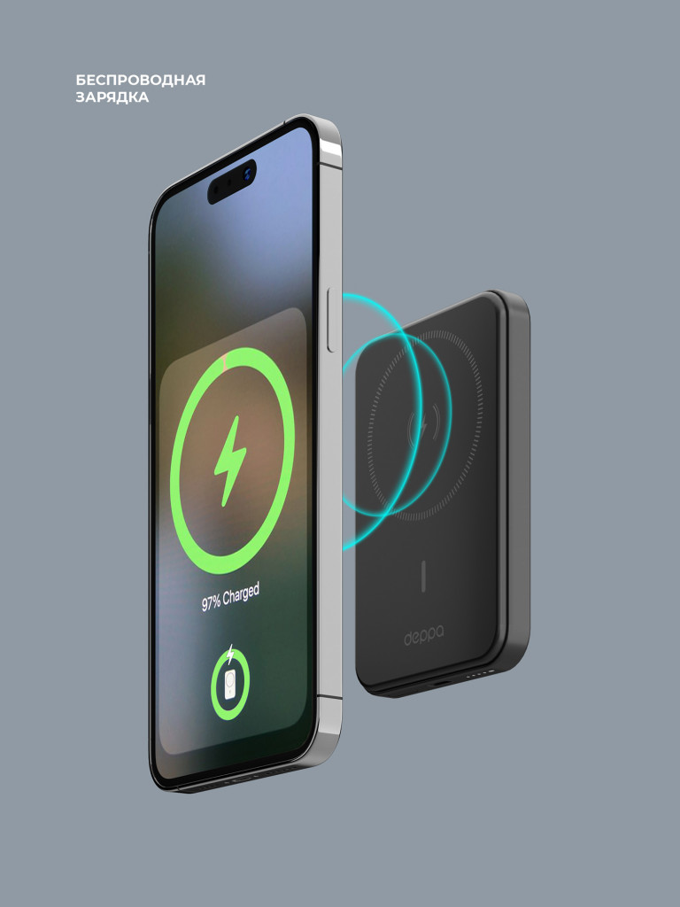 Внешний аккумулятор NRG MageSafe 5000 мА-ч (18Вт-ч) Basic, 15Вт Qi