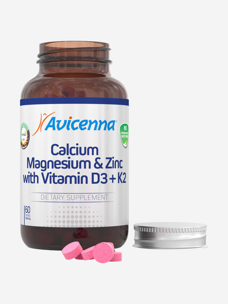 Минерал Avicenna кальций магний цинк и витамины д3 + к2, 60 шт