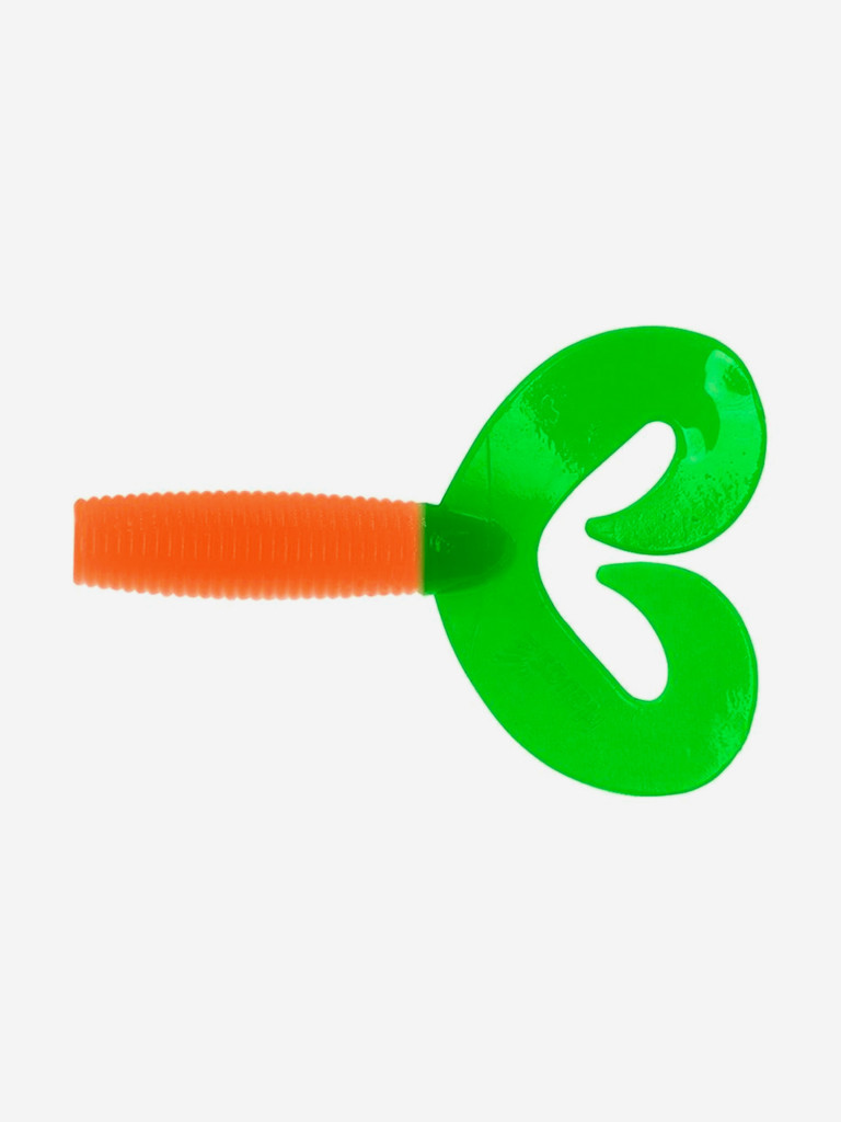 Мягкая приманка Helios Credo Double Tail, 3,54'' / 9 см, Orange & Green, 100 шт (HS-28-025-N)