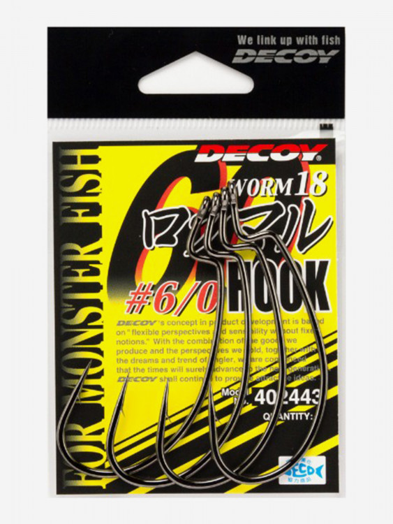 Крючок офсетный Decoy Worm 18 #6/0 (в упаковке 4 штуки)