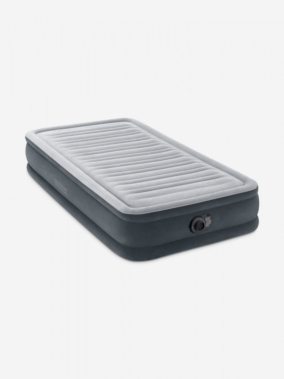 Кровать надувная Intex 67766 COMFORT-PLUSH MID RISE, Twin, 99х191х33 см, флок, с насосом 220В