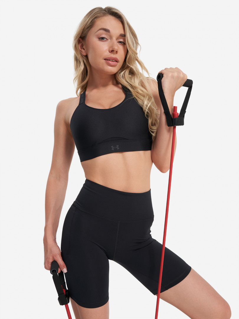 фото Спортивный топ бра under armour infinity strappy, черный