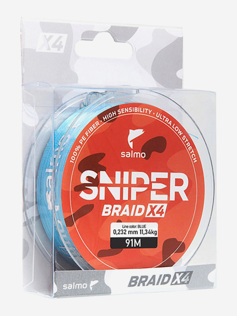 Шнур плетеный для рыбалки Salmo Sniper BRAID Blue, длина 91 м, диаметр 0,23 мм