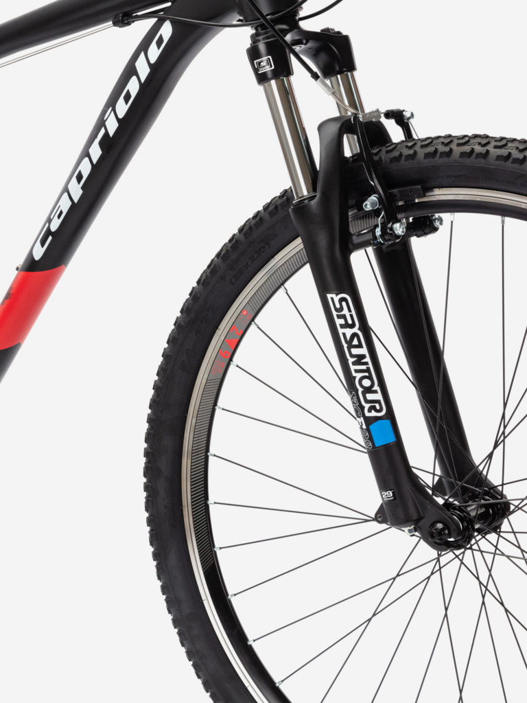 Велосипед CAPRIOLO MTB LEVEL 9.1 (3 X 7), рама алюминий 21'', колёса 29'' (чёрный (матовый) - красный)
