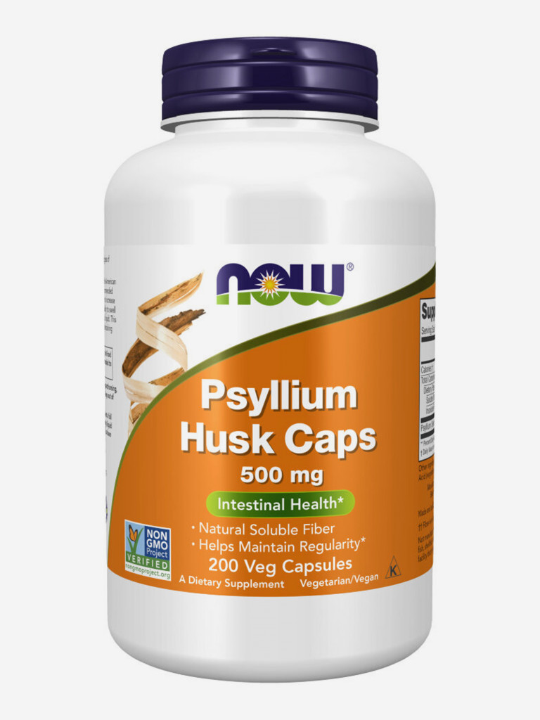 Клетчатка NOW FOODS Psyllium Husk 500 мг, 200 капсул