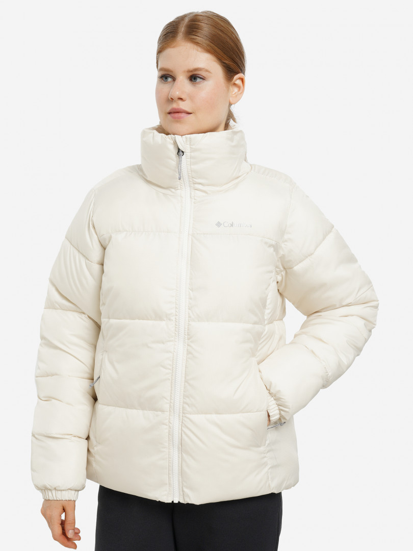 фото Куртка утепленная женская columbia puffect jacket, бежевый