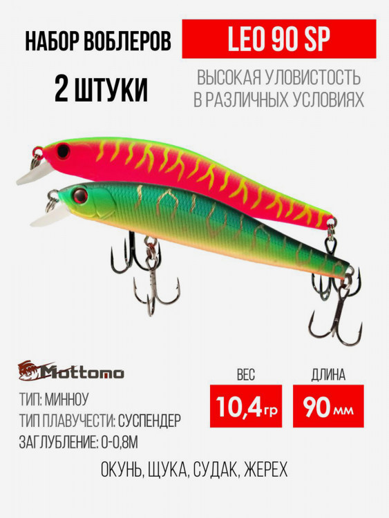 Набор воблеров для рыбалки Leo 90SP 10,4g приманка на щуку