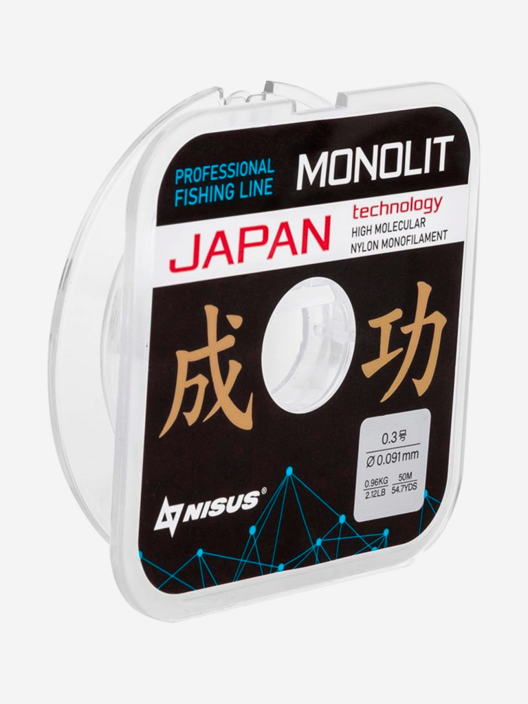 Леска для рыбалки Nisus MONOLIT Nylon 0,091мм, 50м, 0,96кг, прозрачный