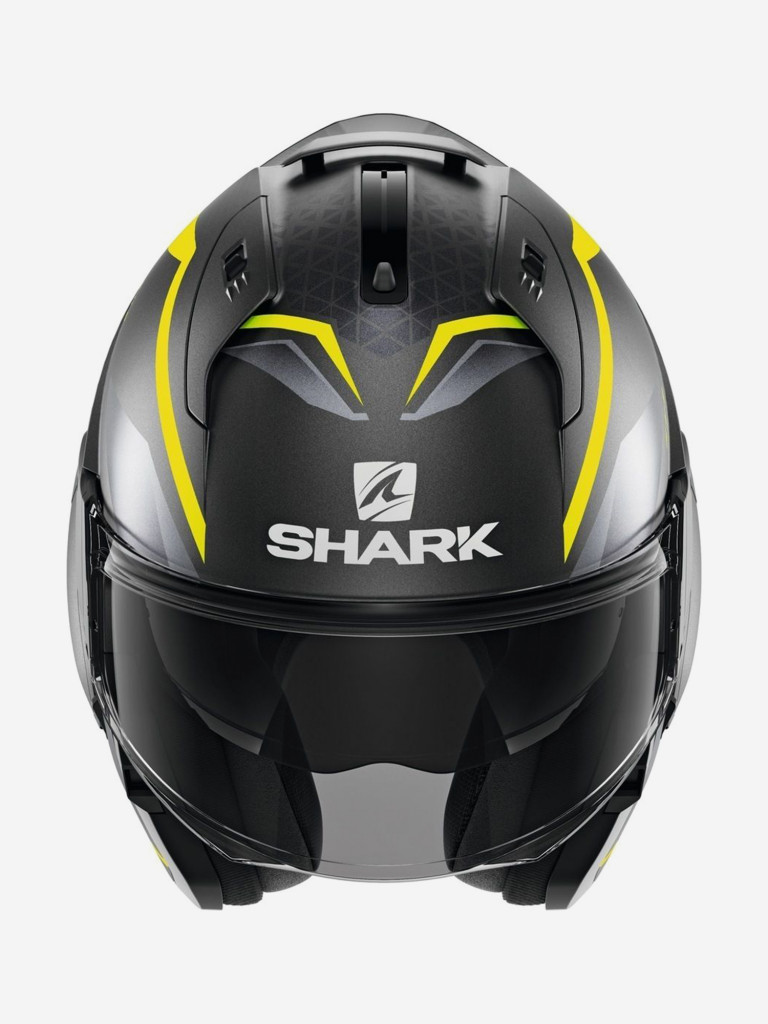 Мотошлем трансформер модуляр SHARK EVO ES YARI Mat Antracite/Yellow/Silver