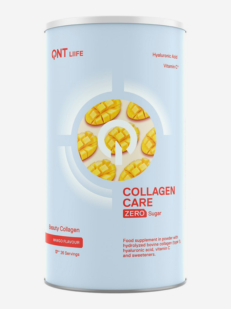 Коллаген, Гиалуроновая кислота, QNT Life Collagen Care Zero 390 гр, Манго