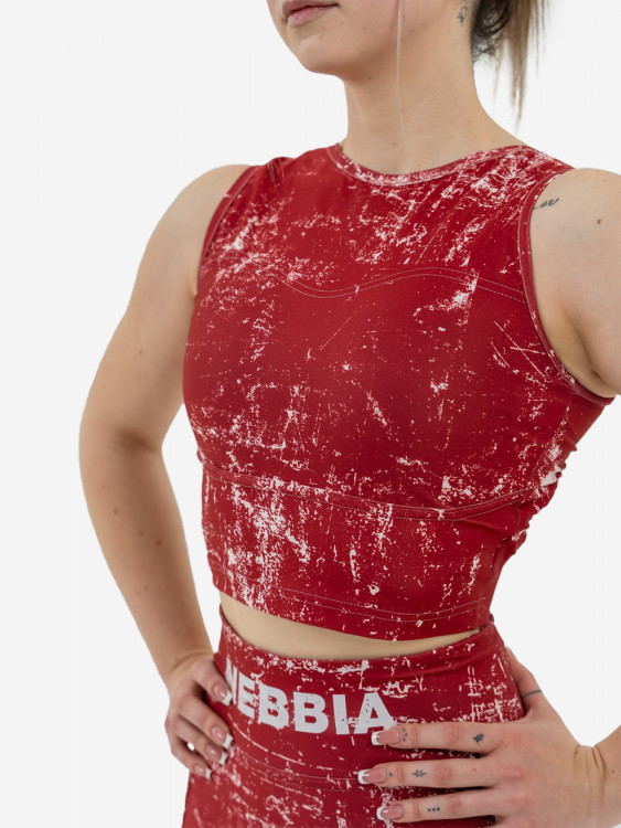 Майка спортивная женская NEBBIA Crop tank top ROUGH GIRL 617