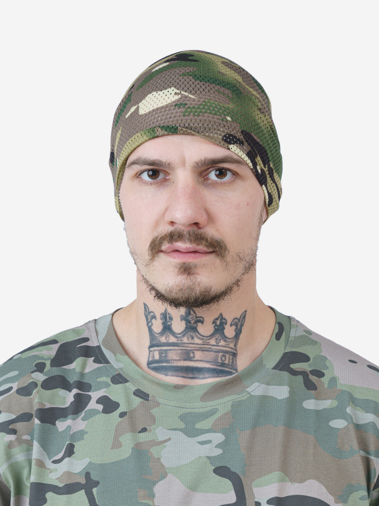 Бафф сетка с перфорацией мультикам камуфляжная Jägermann