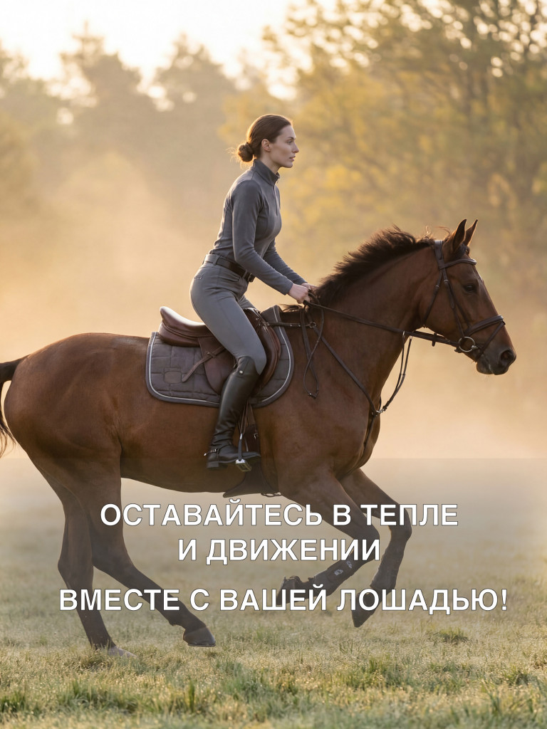 Лонгслив теплый женский Equestrian code Flannel для верховой езды