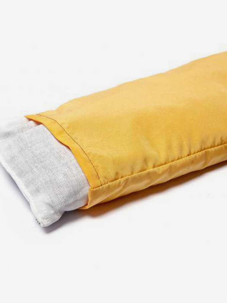 Подушка на глаза RamaYoga, желтый, размер 21 x 12 x 4 см вес 300 г с семенами льна и лаванды