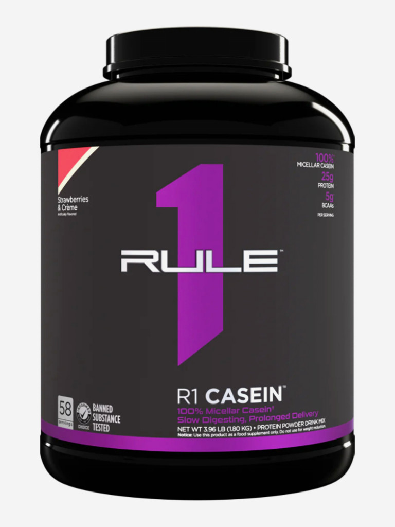 Протеин Rule 1 Casein, 1820 г, Клубника со сливками