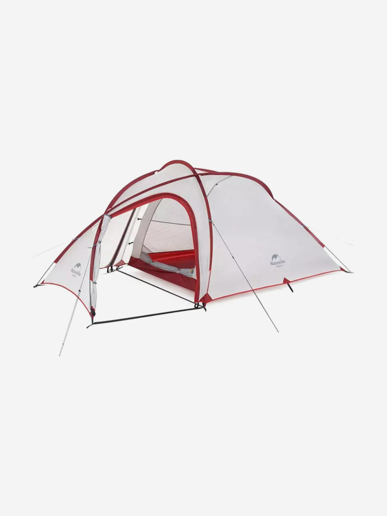 Палатка Naturehike Hiby Si 3-местная, алюминиевый каркас, серо-красная