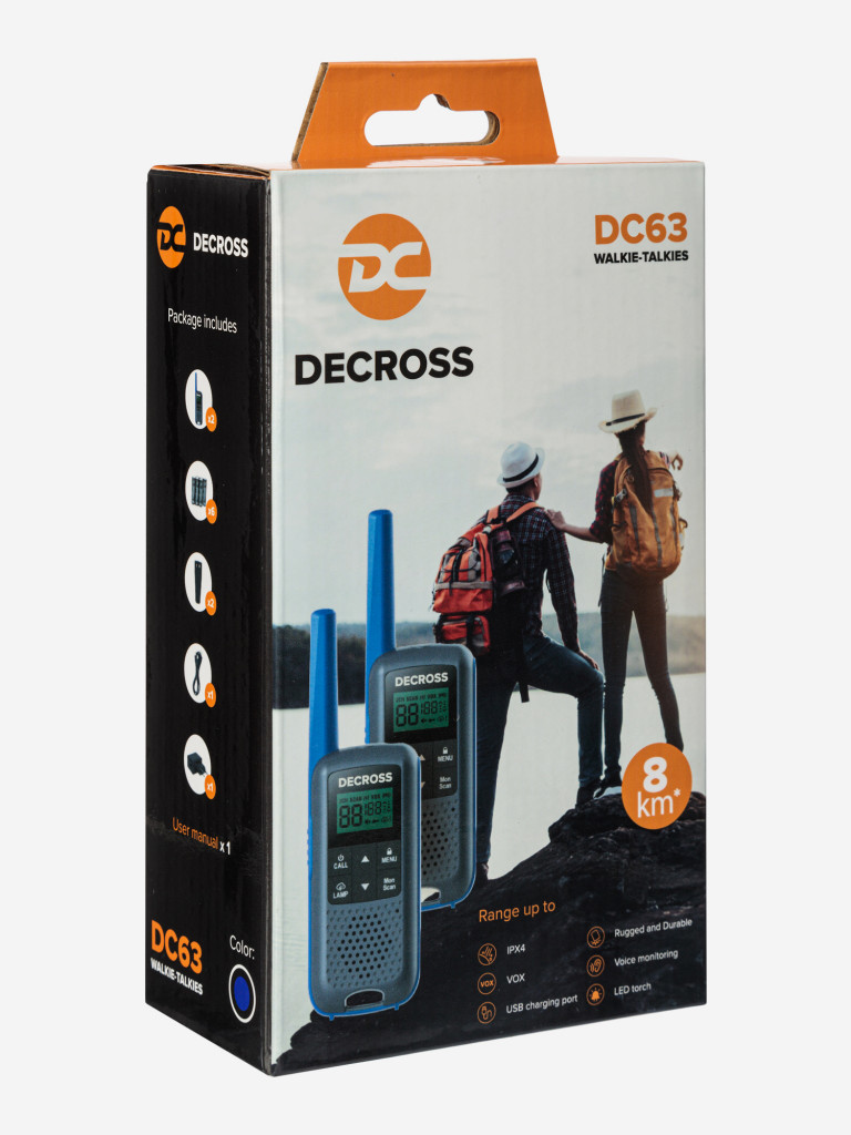 Комплект из двух радиостанций Decross DC63 Blue Twin EU с ЗУ