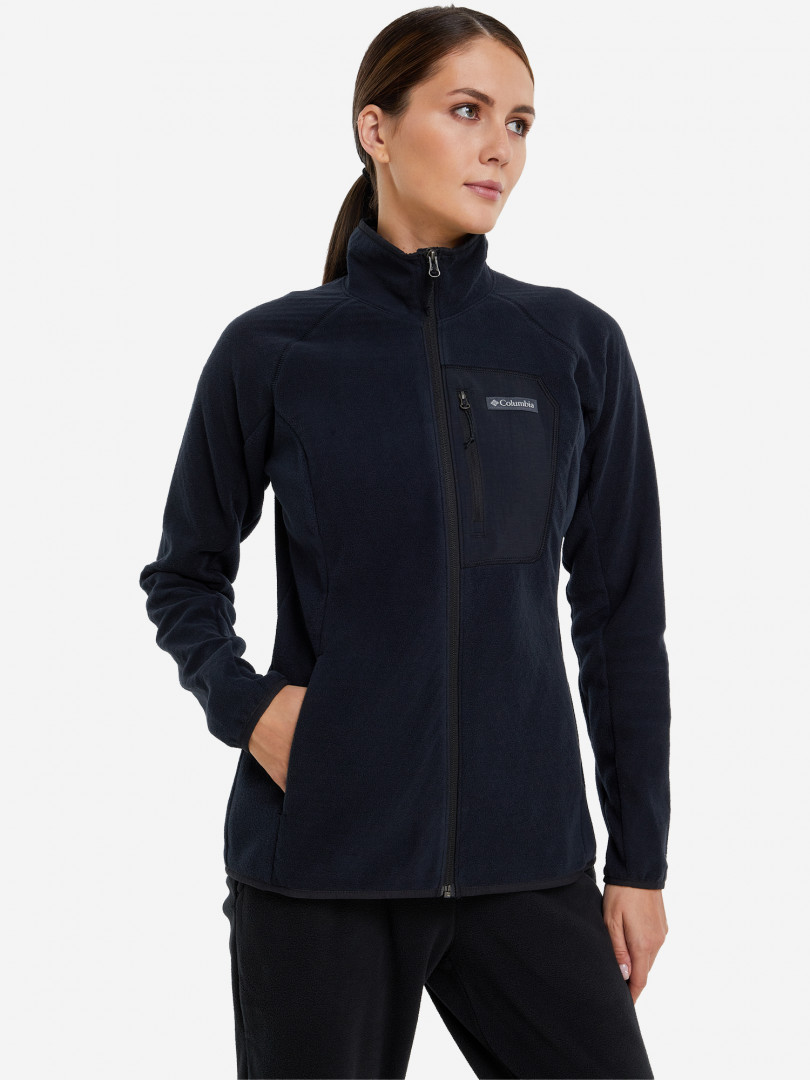 фото Джемпер флисовый женский columbia w outdoor tracks full zip, черный