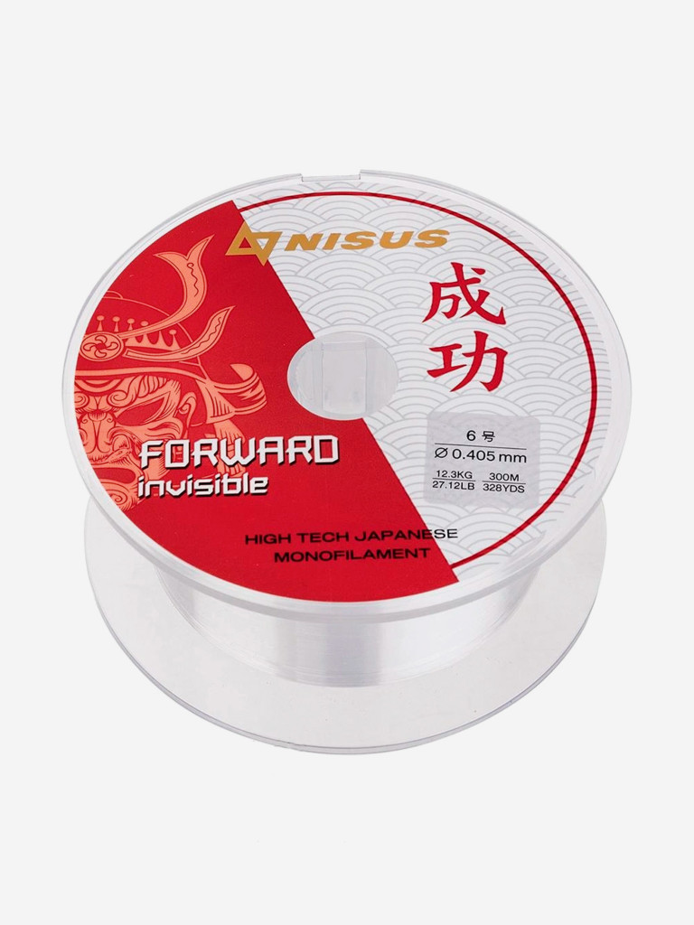 Леска для рыбалки Nisus FORWARD Invisible Nylon 0,405мм, 300м, 12,3кг, прозрачный