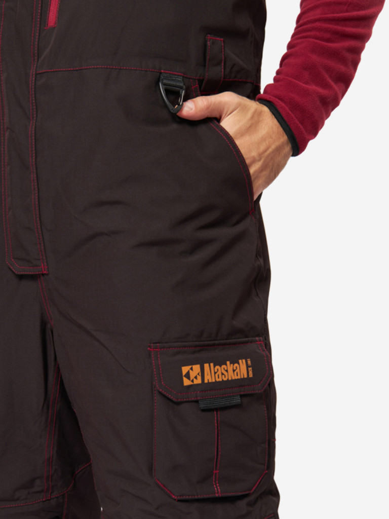Костюм зимний Alaskan Russian Mission Old School шоколадный/ бордовый (куртка+полукомбинезон) для рыбалки и охоты